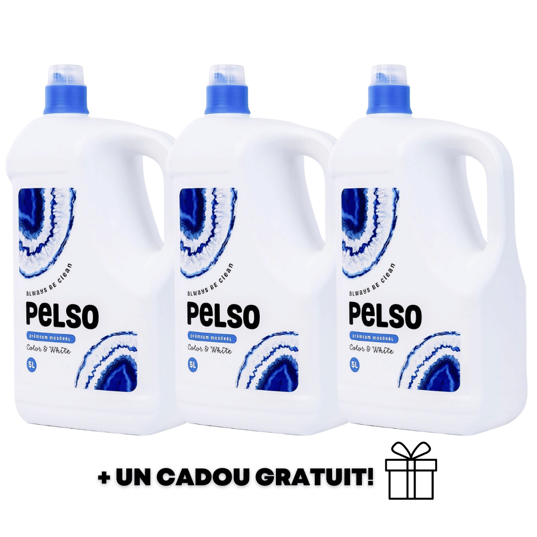 Pachet 3x Detergent lichid rufe albe si colorate, Pelso Color & White, 5L