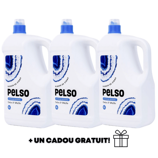 Pachet 3x Detergent lichid rufe albe si colorate, Pelso Color & White, 5L