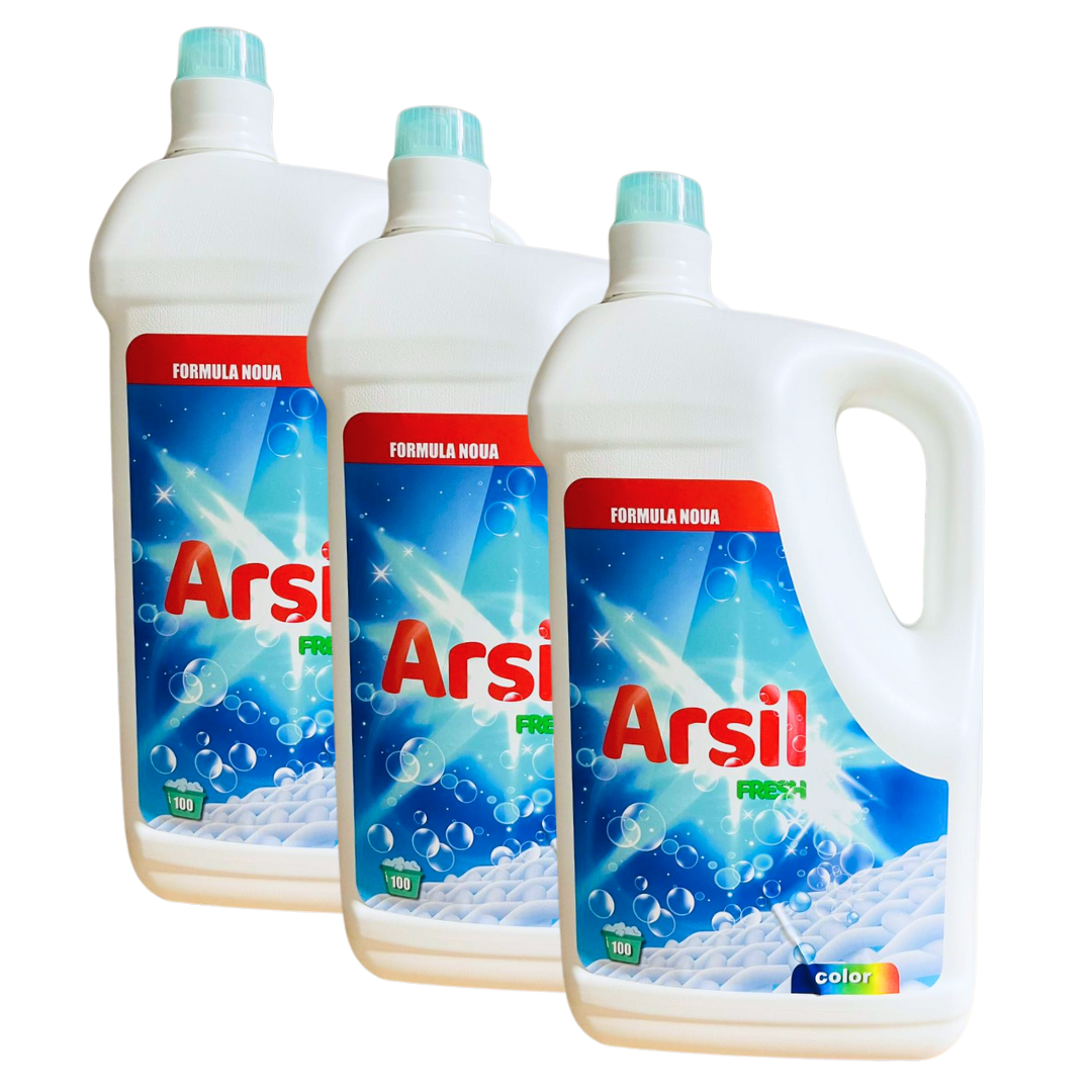 3x Detergent Lichid Arsil Formula Noua Miros Fresh- 15 Litri/ 300 Spalari