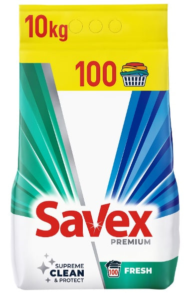 Detergent automat, Savex 2 in 1 Fresh, 10 kg, protejeaza intensitatea culorilor, indeparteaza petele